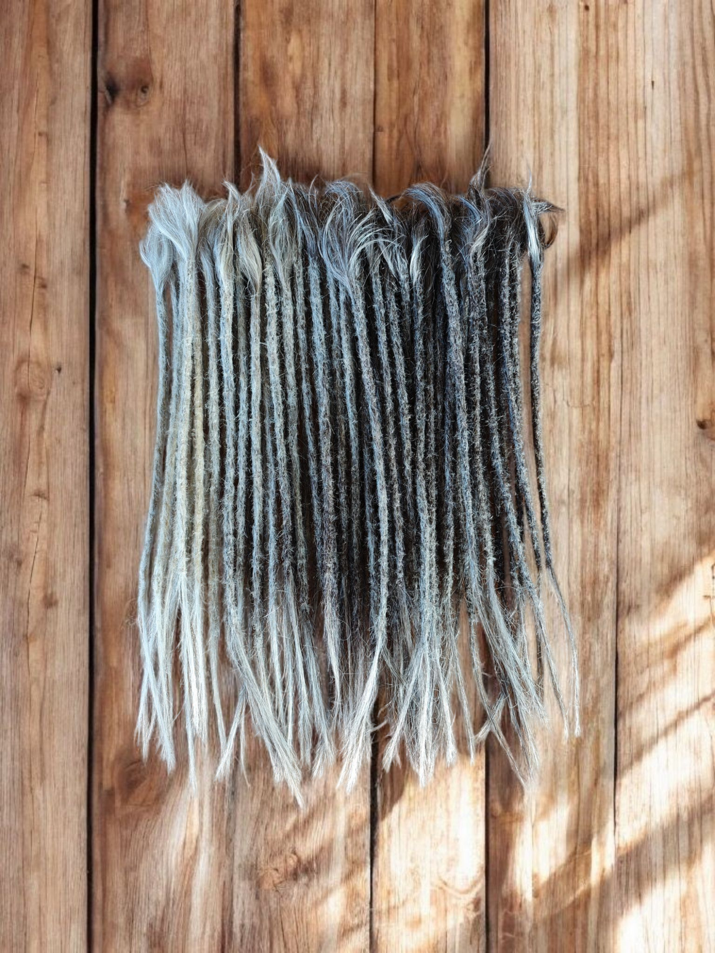 Echthaar Dread Extensions | salt'n'pepper | gerade Spitzen