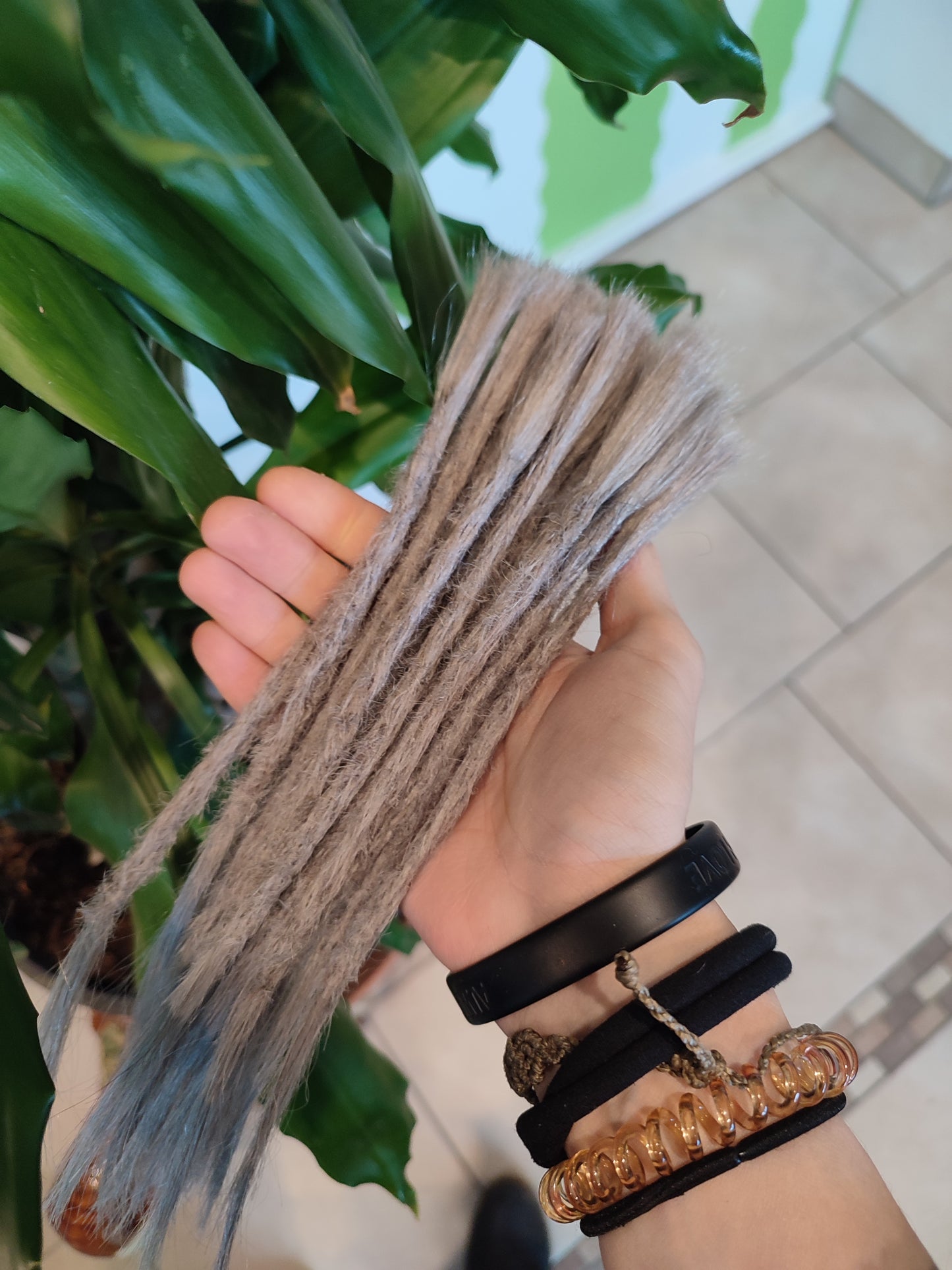 Graue Dreadlock Verlängerungen Echthaar