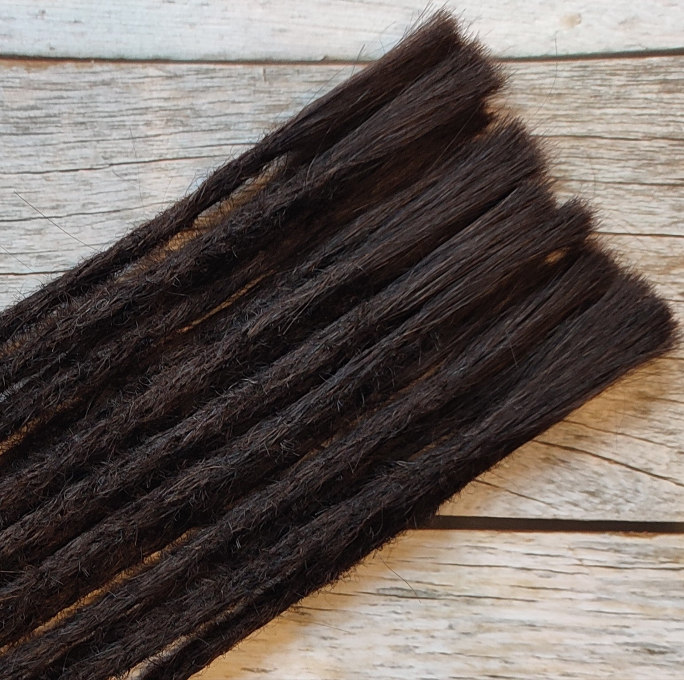 Echthaar Dread Extensions | schwarzbraun 1b | gerade Spitzen