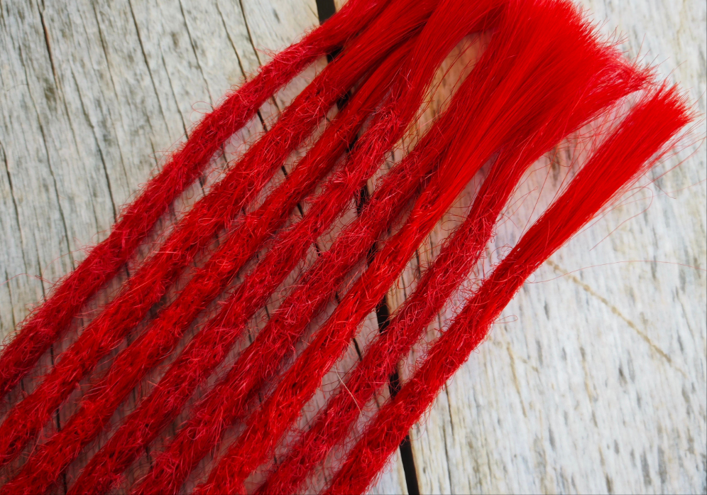 Echthaar Dread Extensions | rot | gerade Spitzen