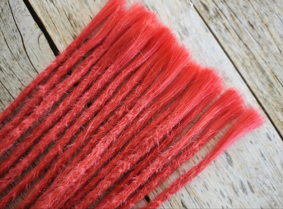 Echthaar Dread Extensions | pink | gerade Spitzen