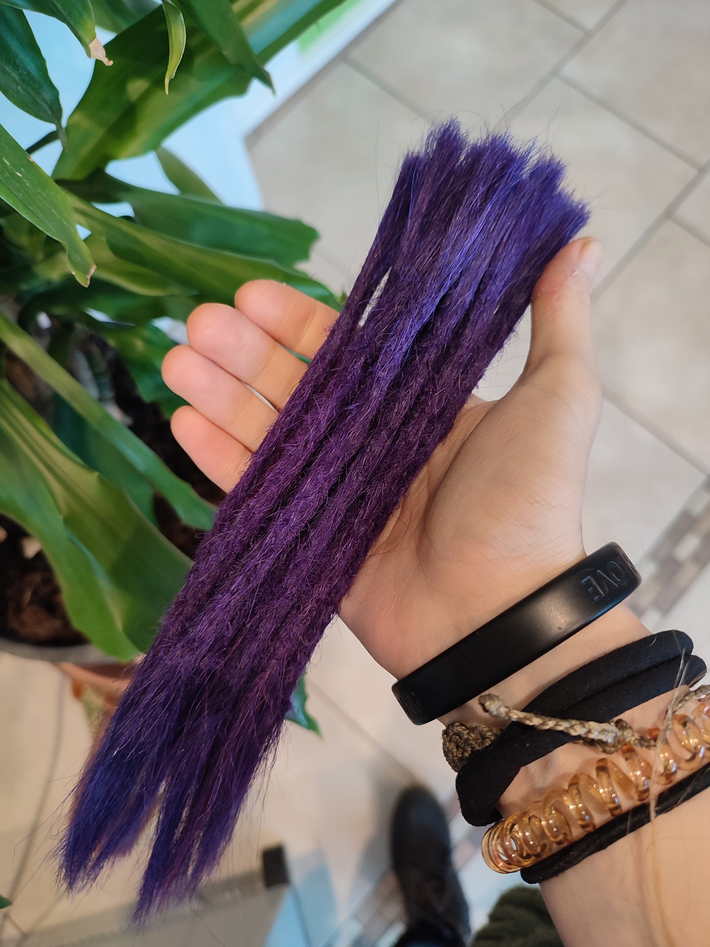 Echthaar Dread Extensions | lila | gerade Spitzen