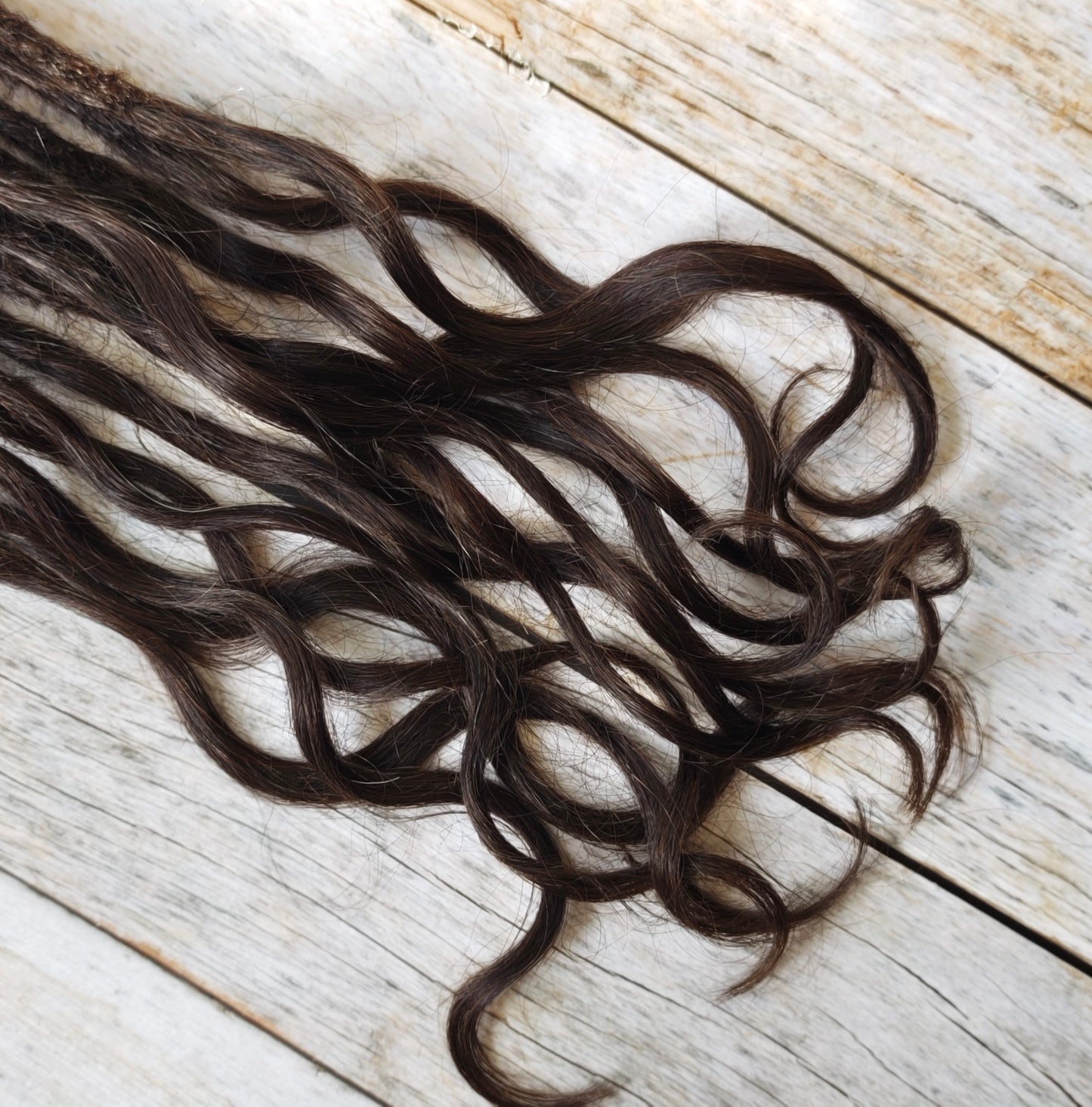 Echthaar Dread Extensions | dunkelbraun 2 | gewellte Spitzen
