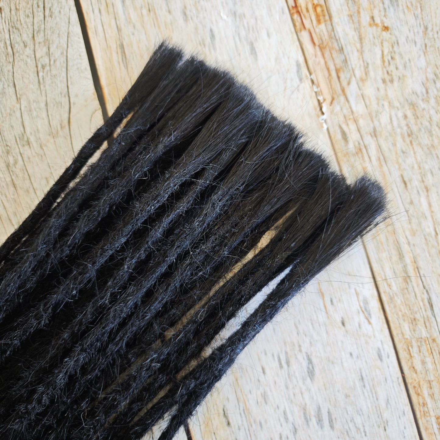 Echthaar Dread Extensions | schwarz 1 | gerade Spitzen