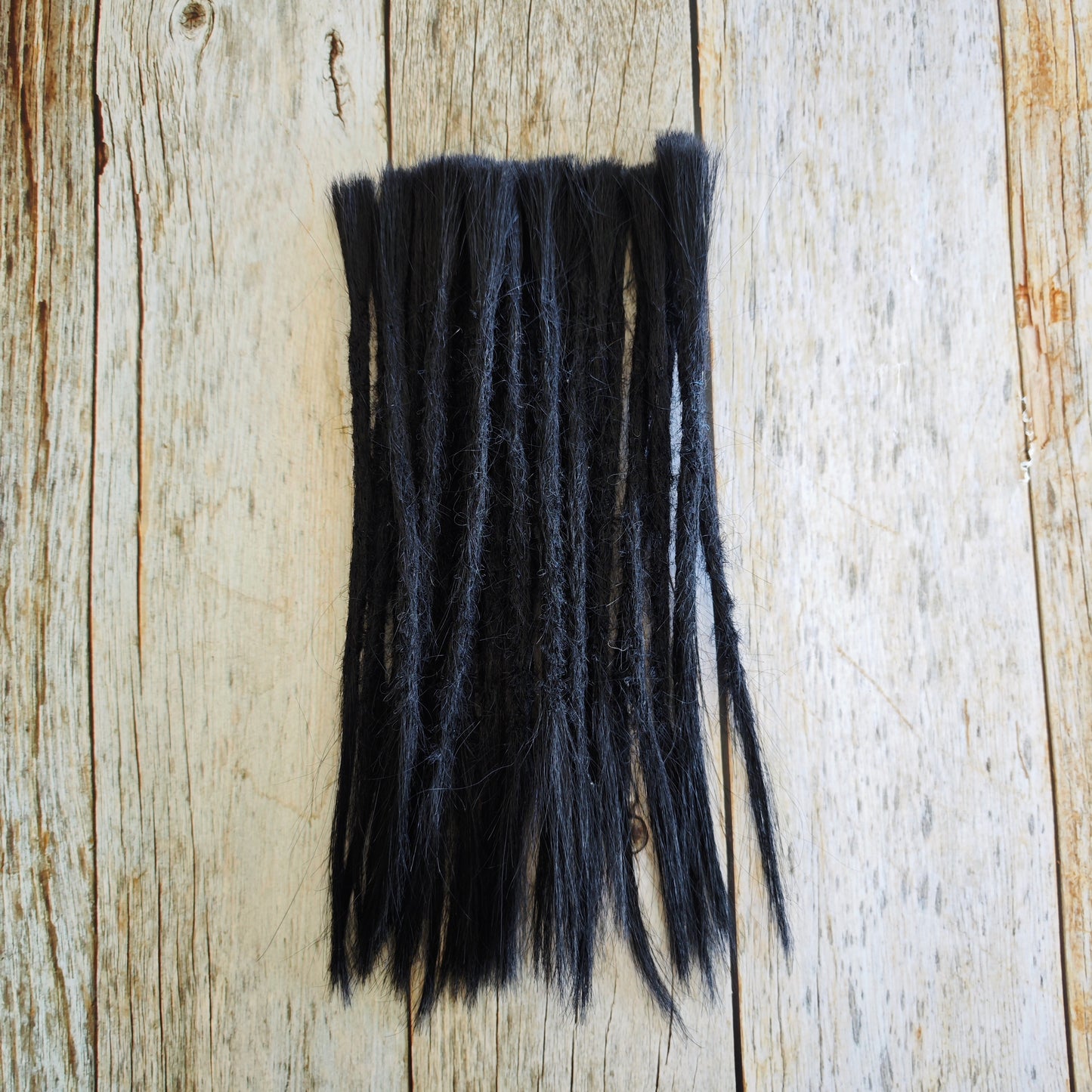 Echthaar Dread Extensions | schwarz 1 | gerade Spitzen