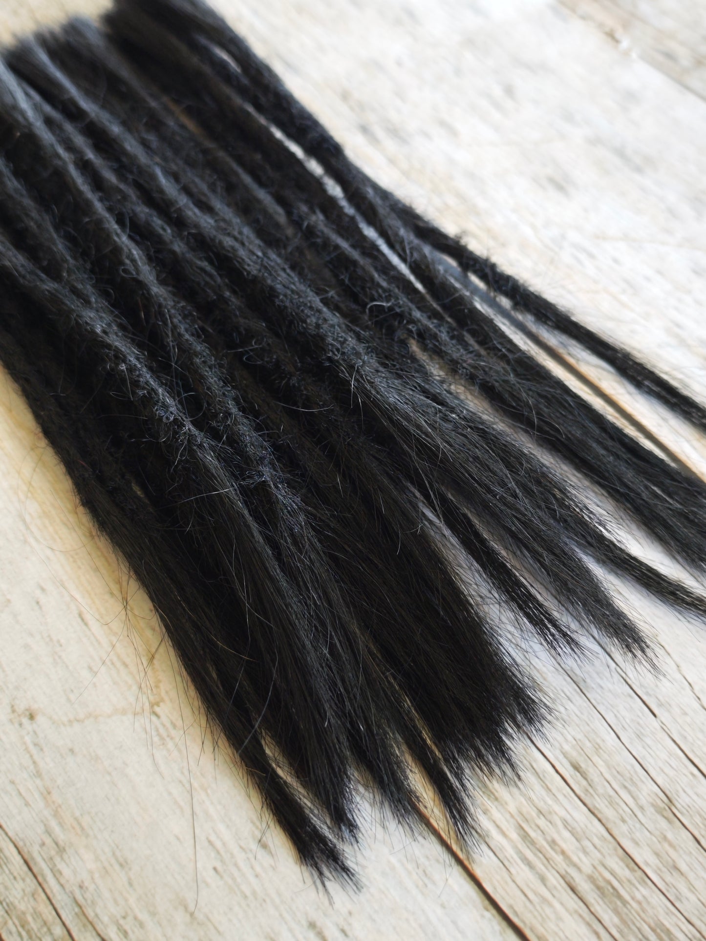 Echthaar Dread Extensions | schwarz 1 | gerade Spitzen