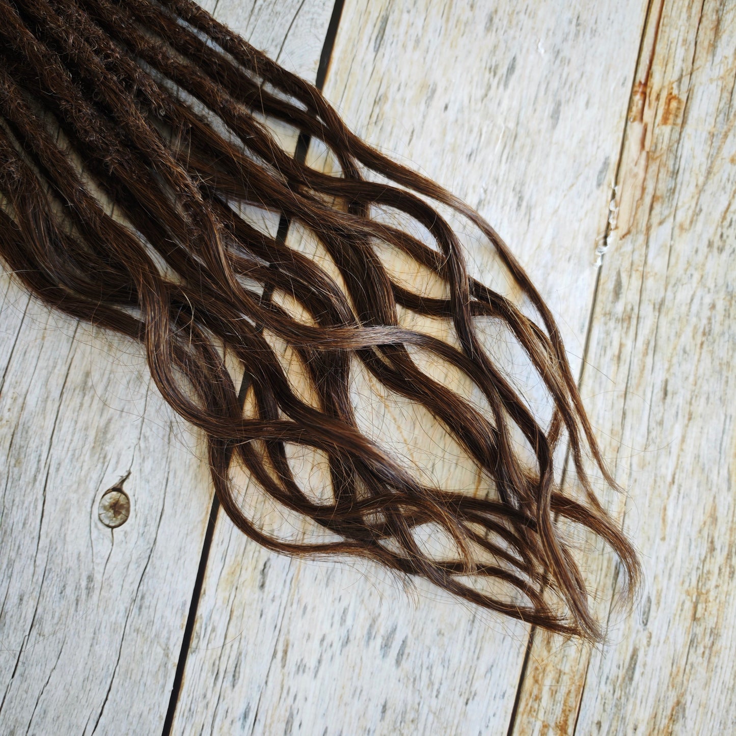 Echthaar Dread Extensions | schokobraun 4 | gewellte Spitzen