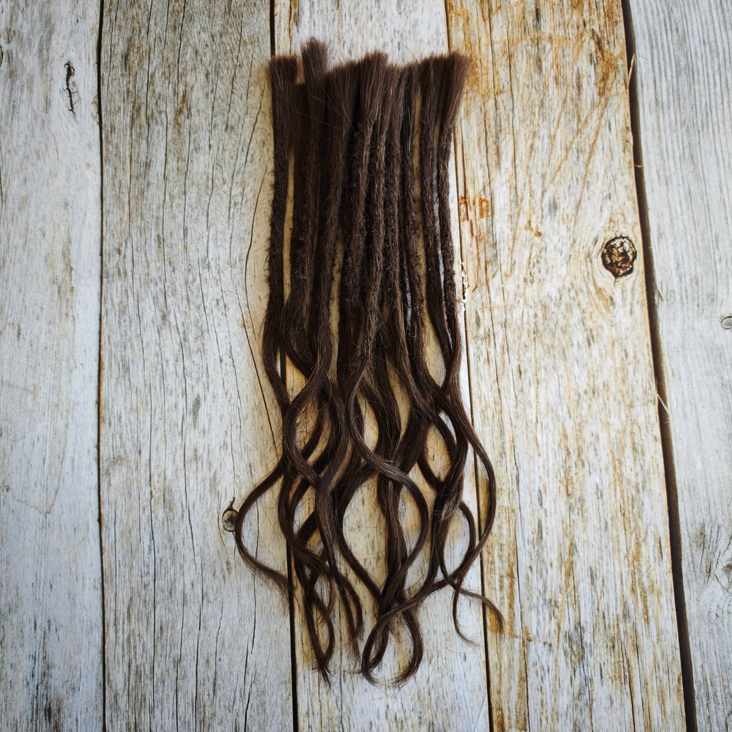 Echthaar Dread Extensions | schokobraun 4 | gewellte Spitzen