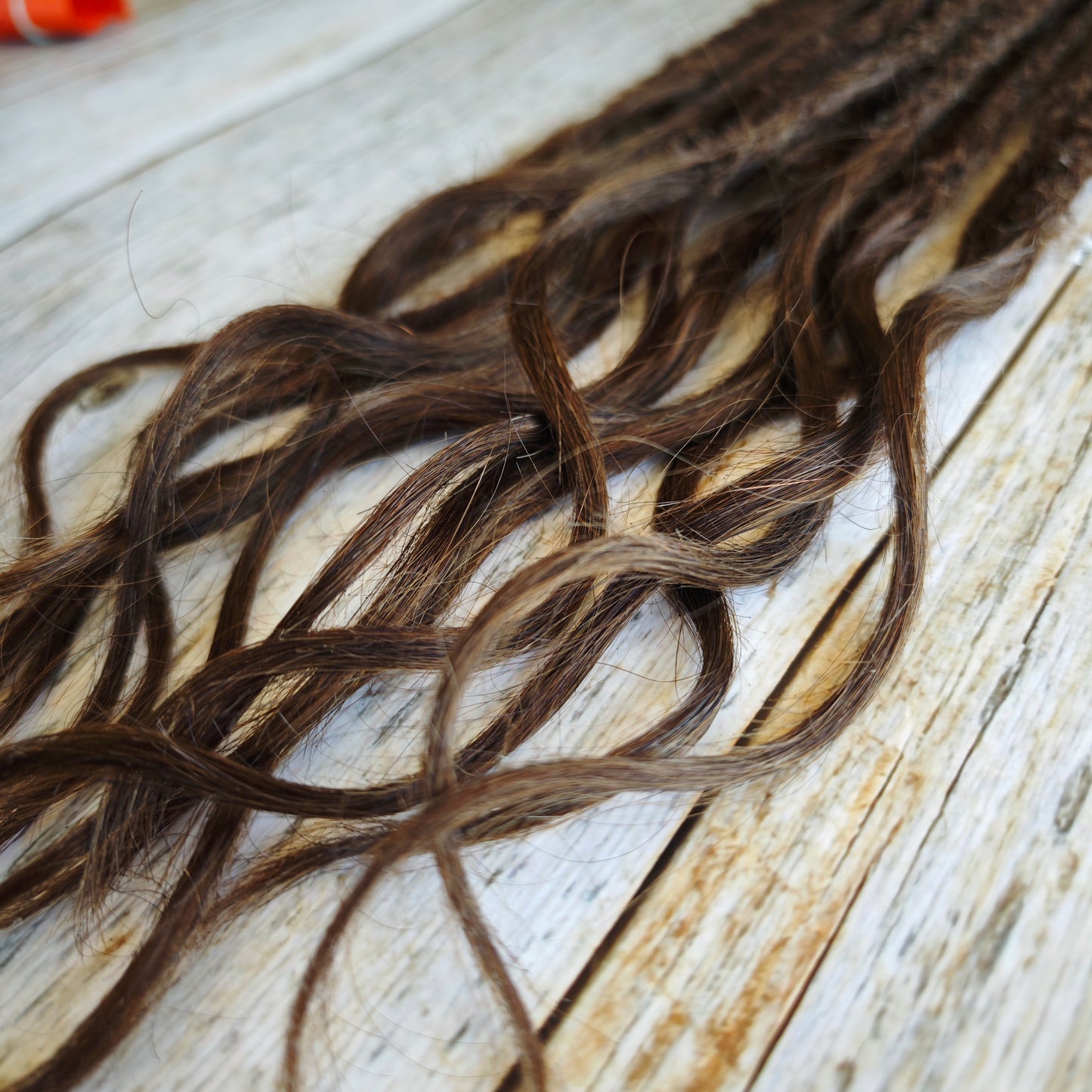 Echthaar Dread Extensions | schokobraun 4 | gewellte Spitzen