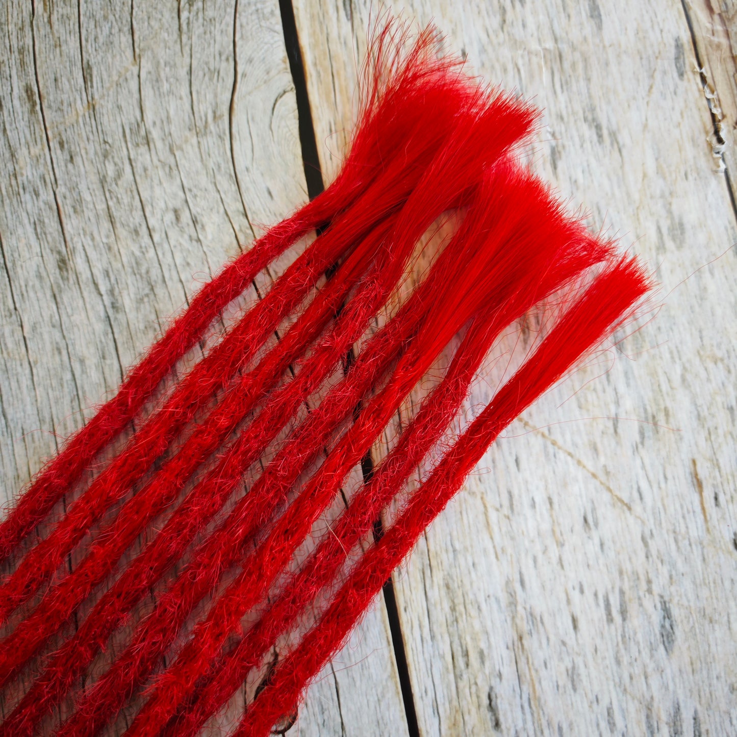 Echthaar Dread Extensions | rot | gerade Spitzen
