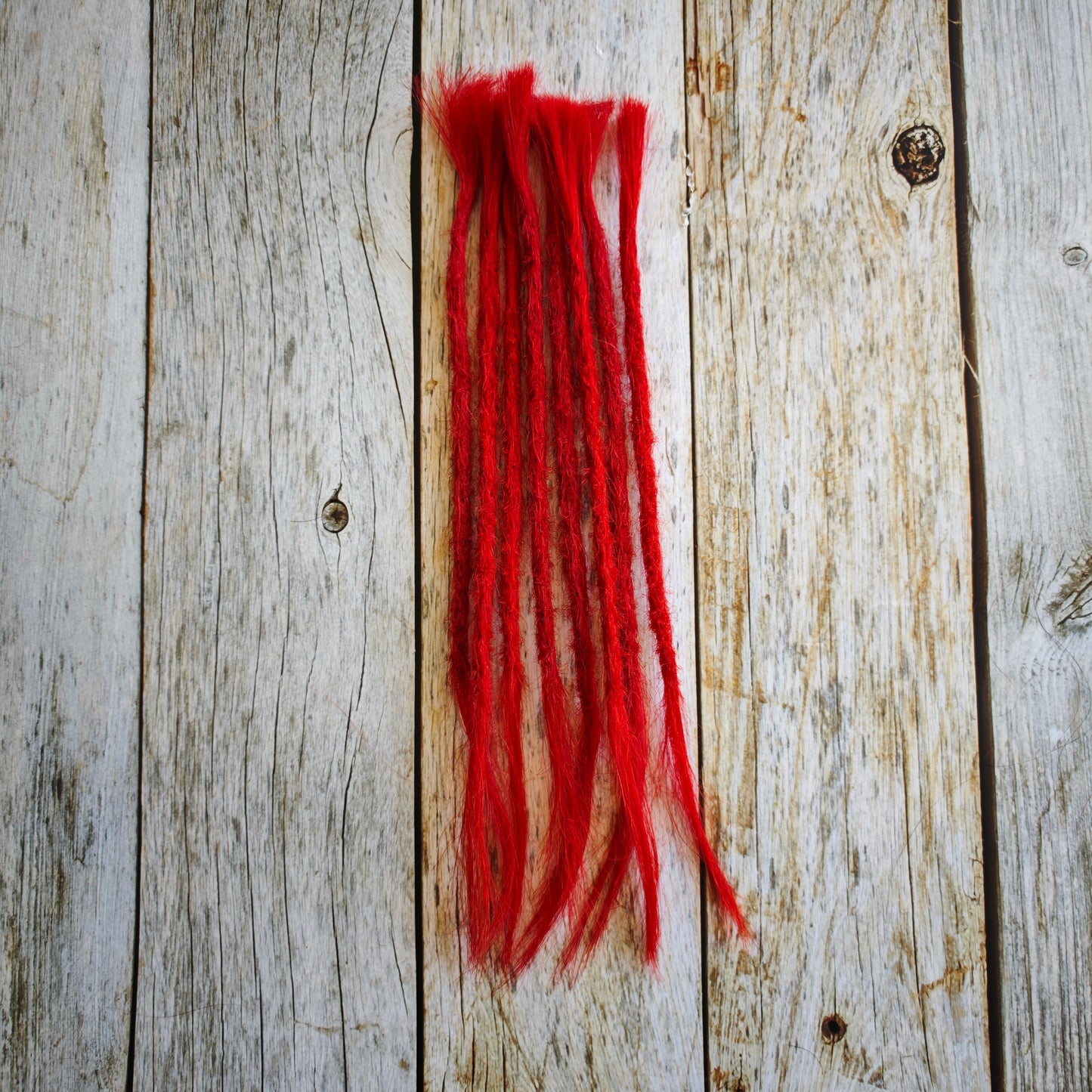Echthaar Dread Extensions | rot | gerade Spitzen