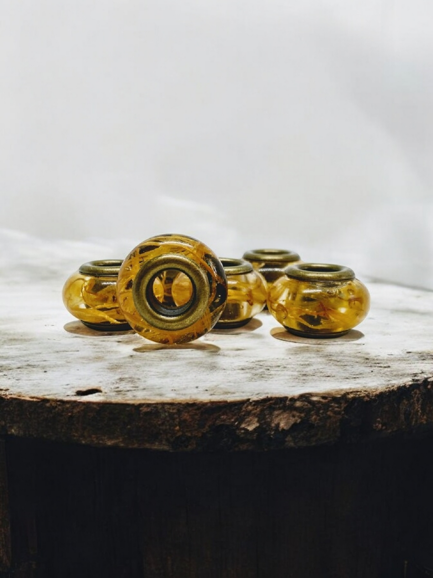 Pflanzenperlen | Dreadperlen mit Ringelblume
