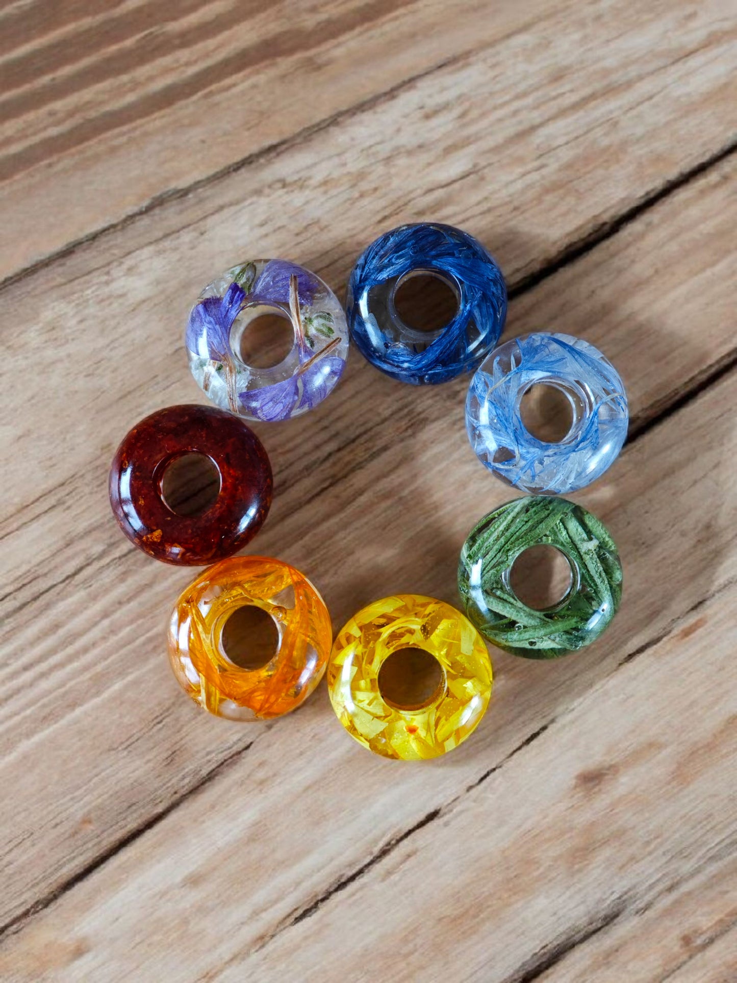 Pflanzenperlen Chakra Set | 7 Stk.