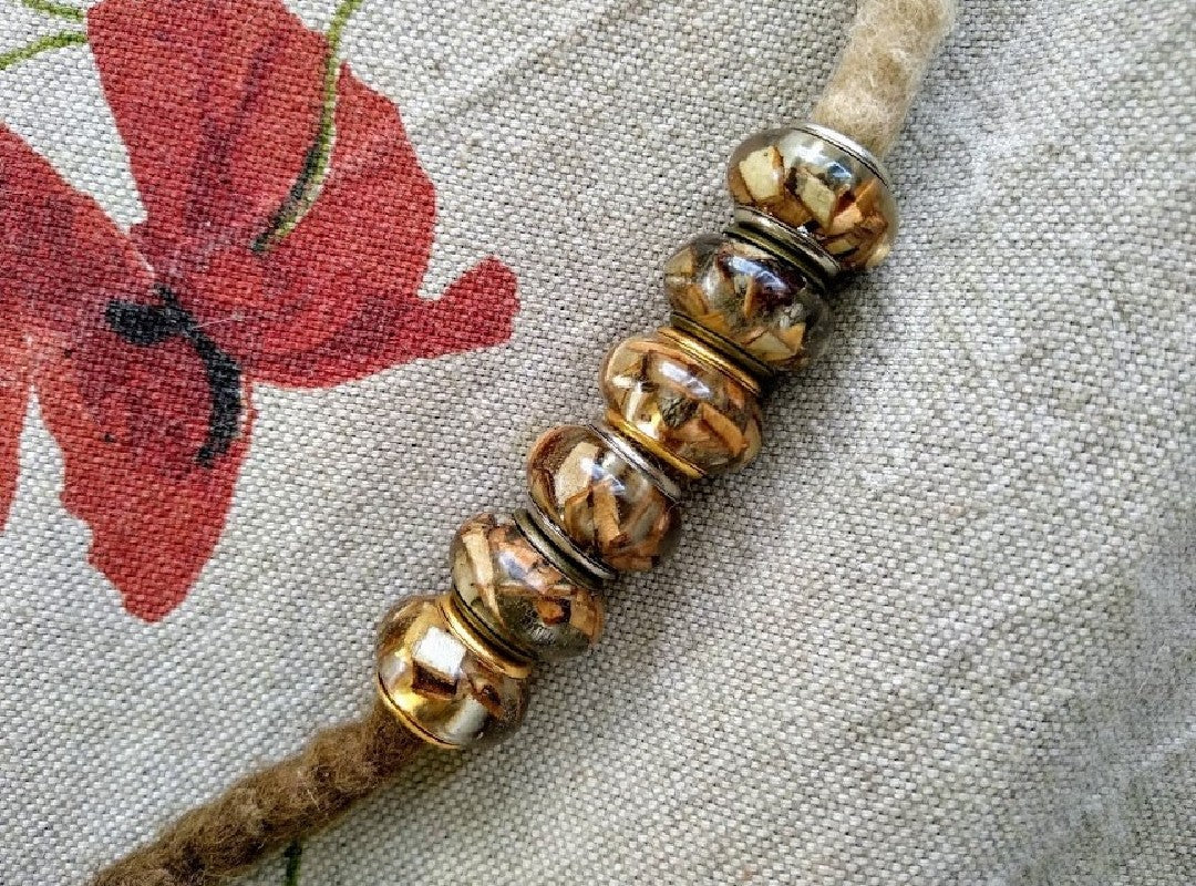 Pflanzenperlen | Dreadperlen mit Birkenrinde