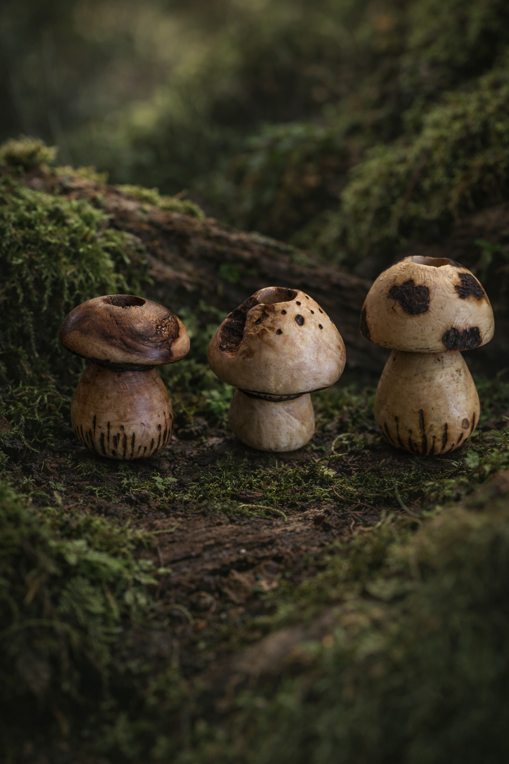 Pilz-Dreadperlen aus Buche | Größe M