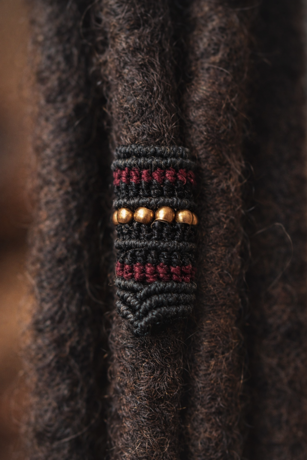 Makramee Dreadperle "Ashen Ember" | Makrameanea