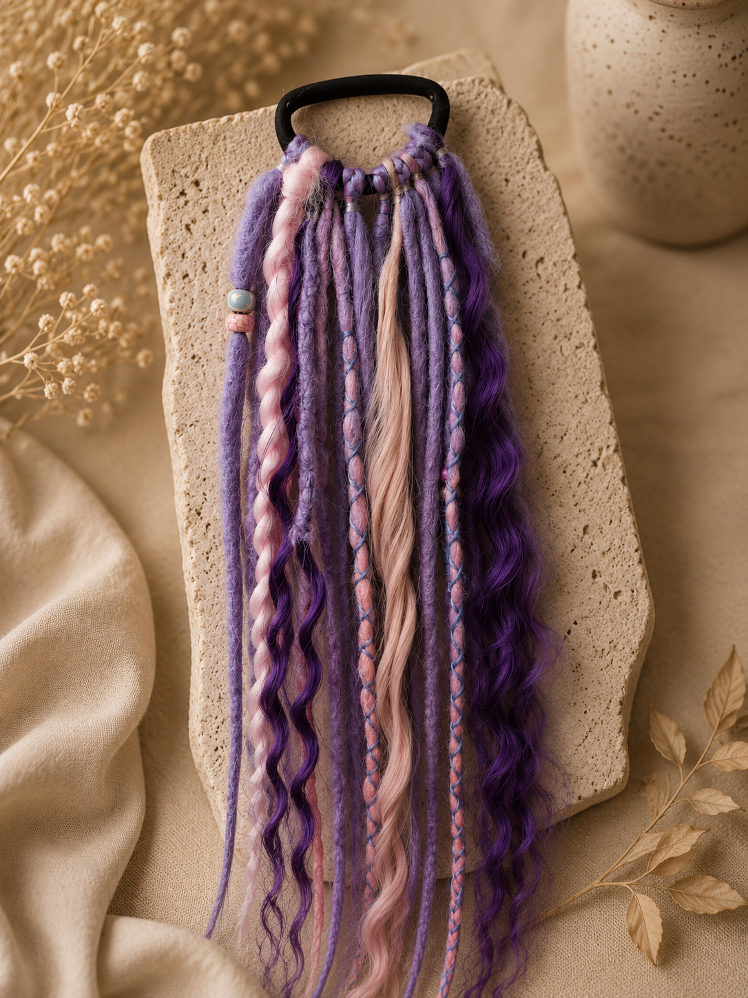 Ready to ship | Dreadset "Cotton Candy" mit Haargummi