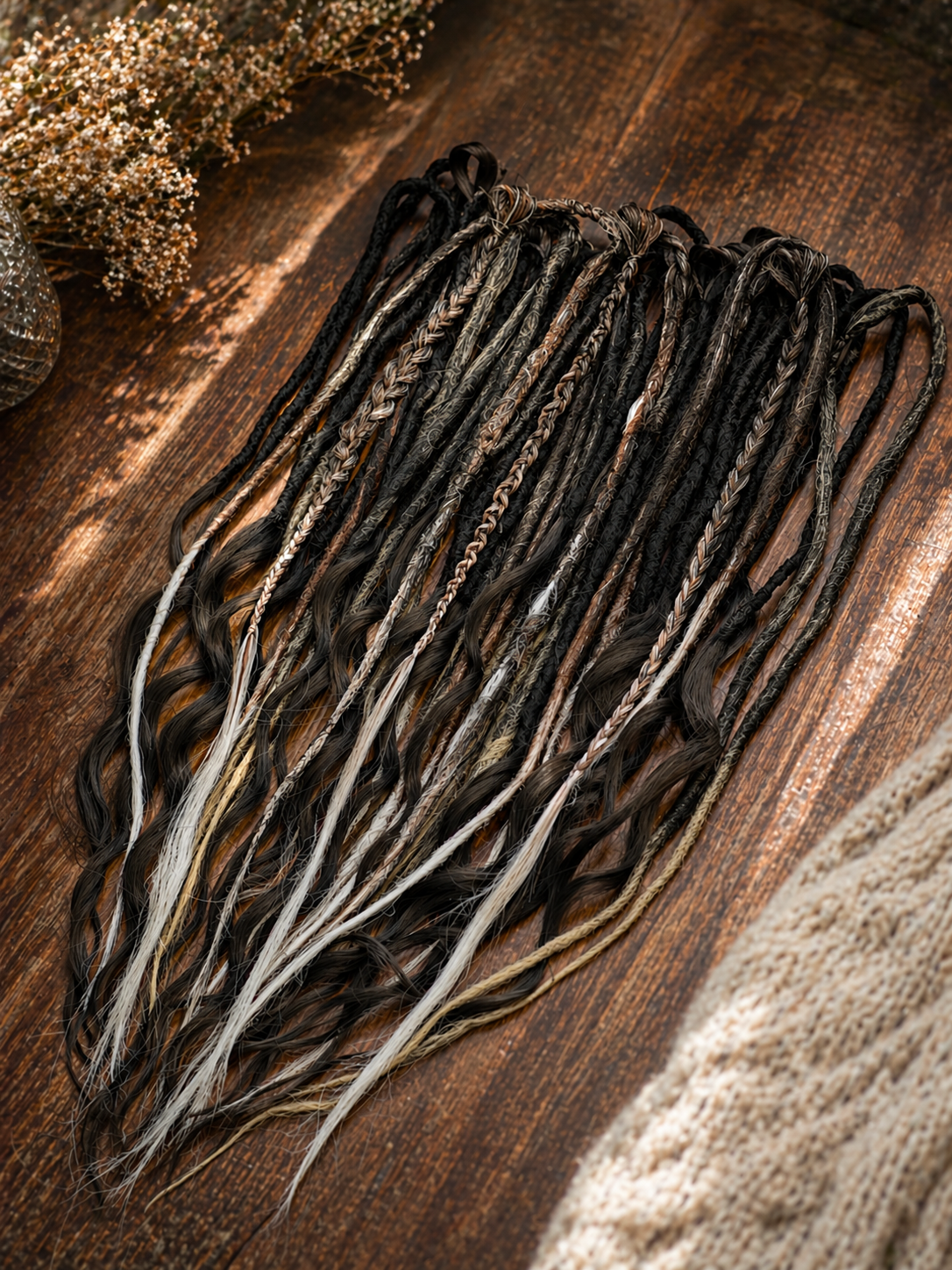 Mermaid Dreads | mit lockigen Enden | Zum Einflechten Individuelles synthetic Set in deiner Wunschfarbe