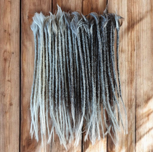 Echthaar Dread Extensions | salt'n'pepper | gerade Spitzen