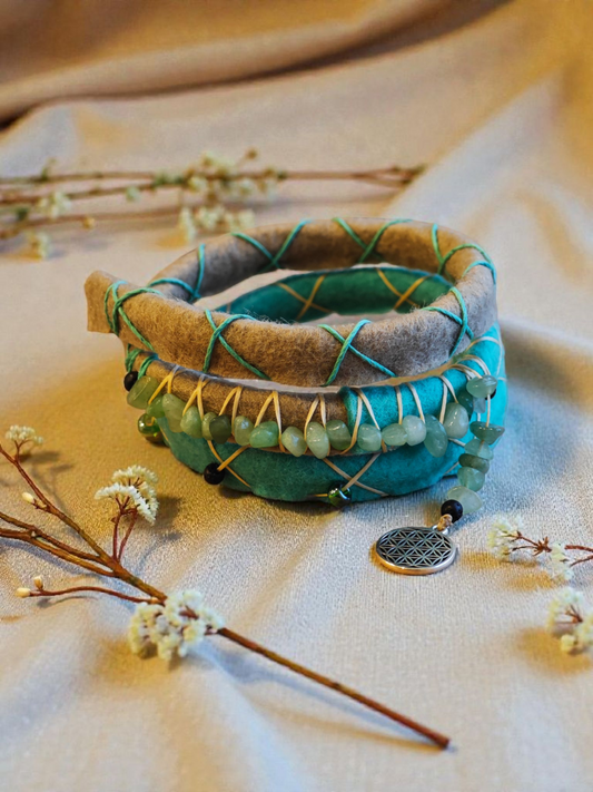 Premium Dreadspirale | Spiralock "Serene Luck" mit Aventurin