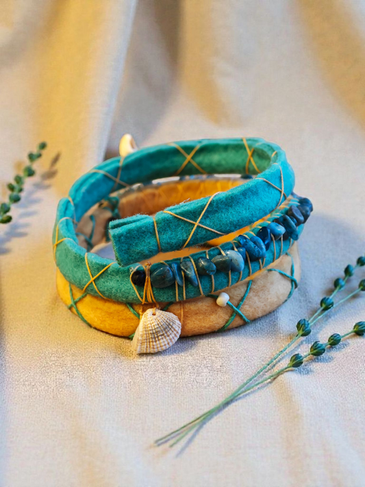 Premium Dreadspirale | Spiralock "Speak softly, stand tall" mit Amazonit