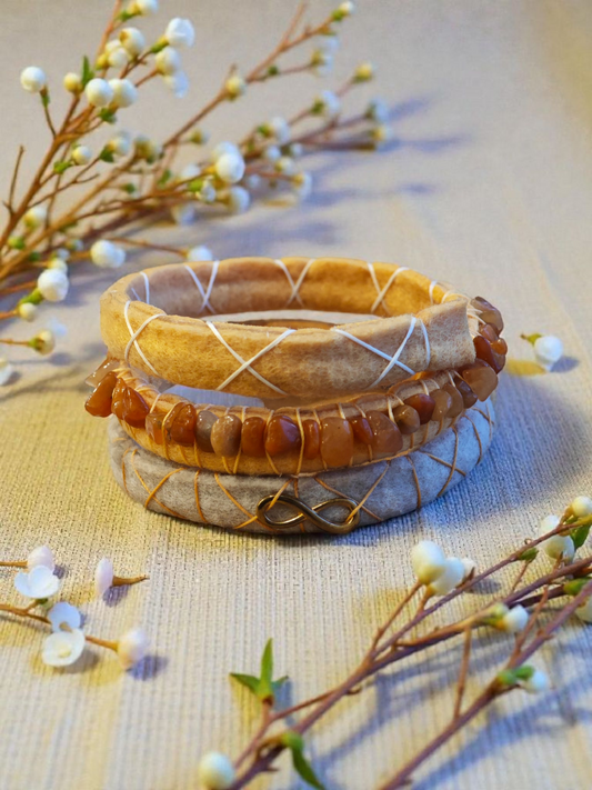 Premium Dreadspirale | Spiralock "Warm Ground" mit Sonnenstein