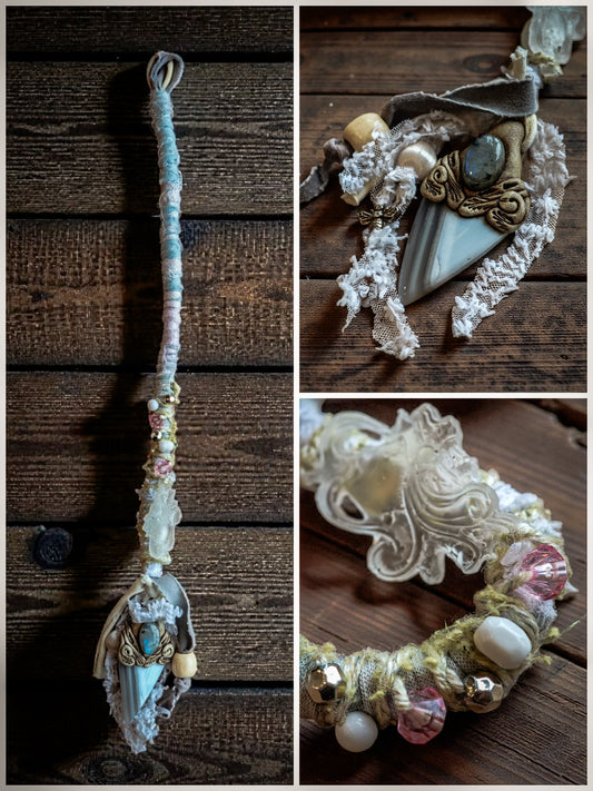 Dreadwrap "Moon Priestess" mit Labradorit und Achat