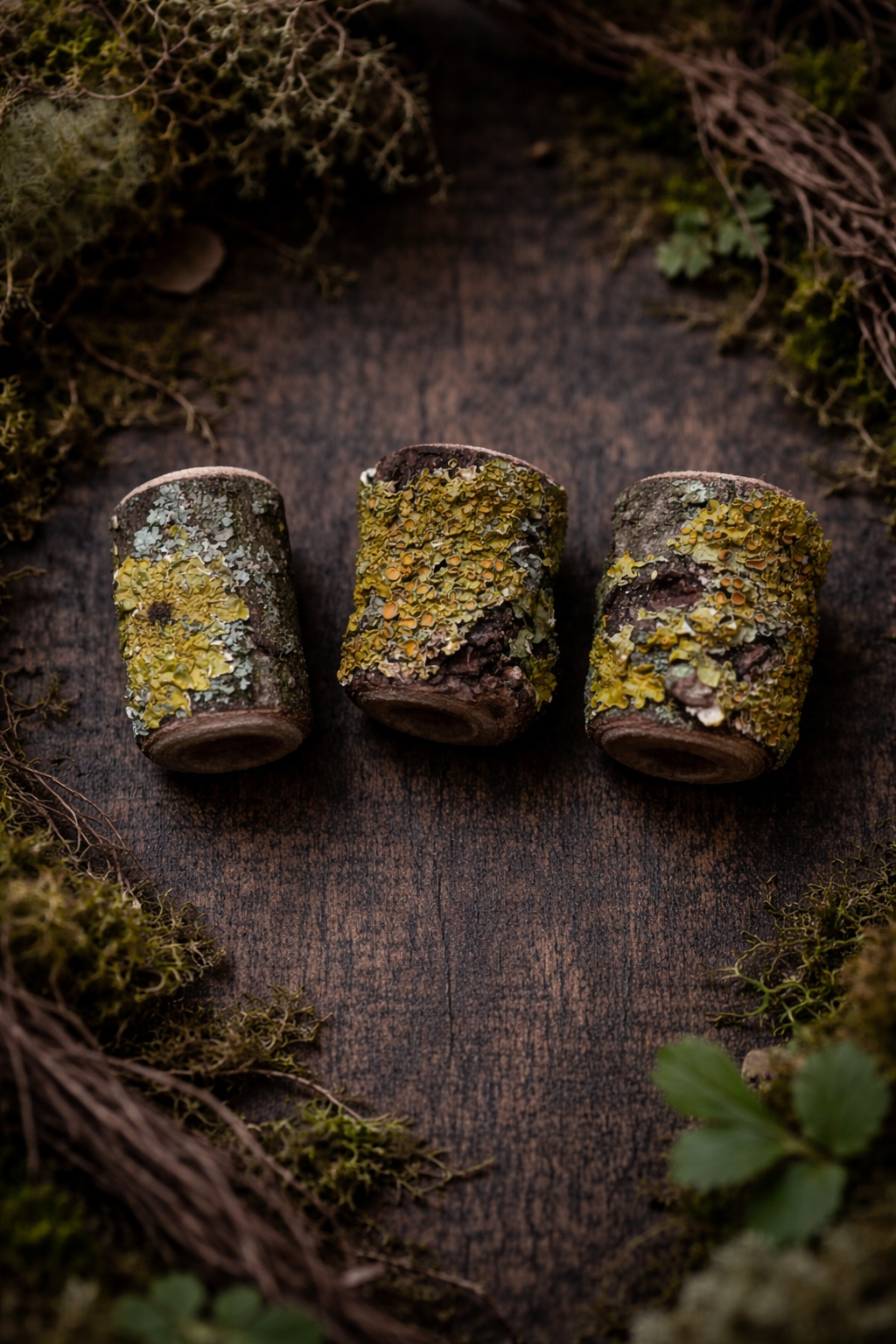 Flechtenholz-Dreadperlen "Lioren" | Größe M