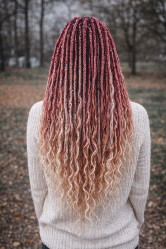 Mermaid Dreads | mit lockigen Enden | Zum Einflechten Individuelles synthetic Set in deiner Wunschfarbe