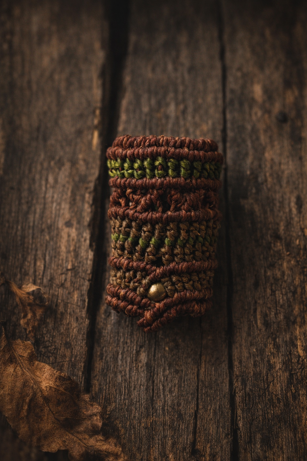 Makramee Dreadperle XXL "Moospfad" |  Makrameanea