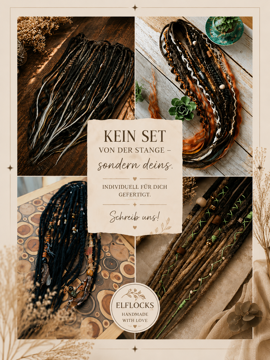 Straight Dreads | Individuelles synthetic Set in deiner Wunschfarbe
