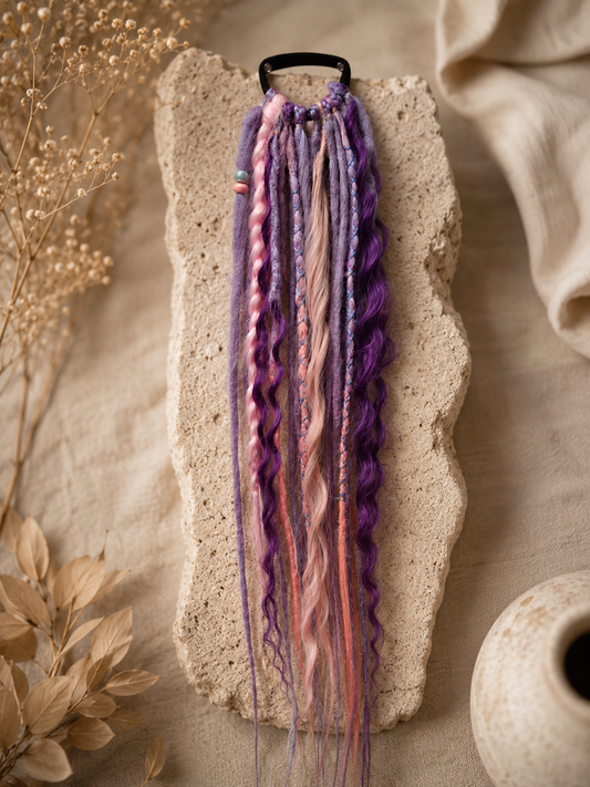 Ready to ship | Dreadset "Cotton Candy" mit Haargummi