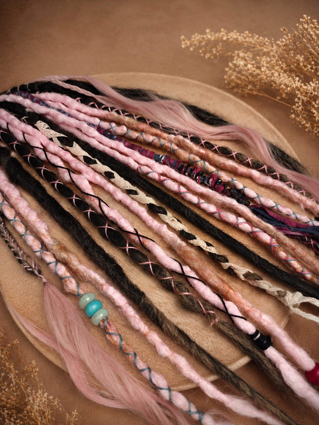 Ready to ship | Dreadset "Marshmallow Mocha" mit Haargummi