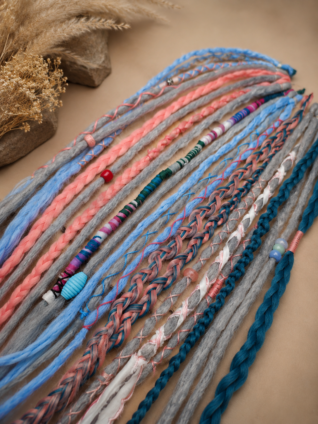 Ready to ship | Dreadset "Blueberry Cotton" mit Haargummi