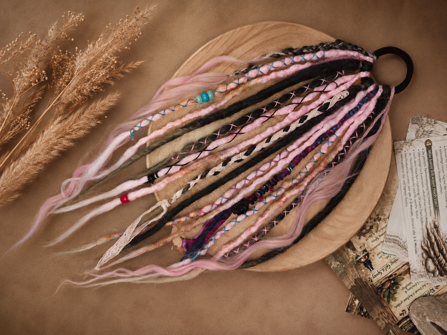 Ready to ship | Dreadset "Marshmallow Mocha" mit Haargummi