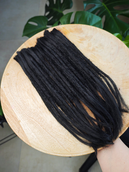 Schwarz | Dread Extensions | Europäisches, unbehandeltes Echthaar